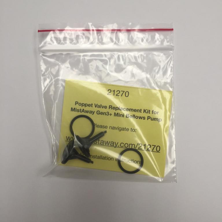 Poppet Valve Replacement Kit for Bellows Pump MistAway Systems