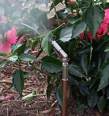 Mosquito Misting Nozzle in a yard