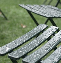 Raindrops on Outdoor Chairs | Mosquito Misting Systems Are Made for Tough Weather | MistAway Systems