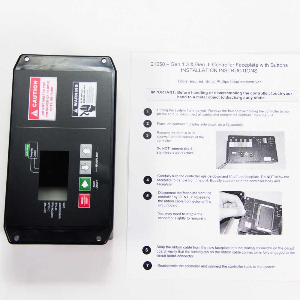 Gen 1.3/3 Controller Faceplate with Buttons MistAway Systems